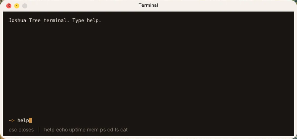 Terminal app running a command